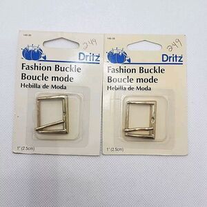 Lot Of 2 Dritz 1" Goldtone Fashion Buckles #145-35 -Belts, Accents, Bags, Totes